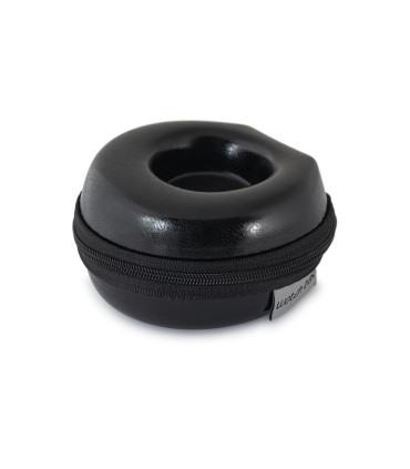 Watch Box Donut, small, hard case, shiny artificial leather, black