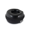 Watch Box Donut, small, hard case, shiny artificial leather, black