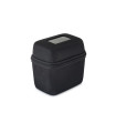 Watch Box hard case with viewing window, textile cover, matt shiny, black