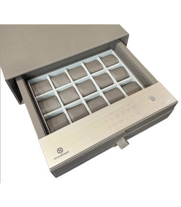 KronoKeeper Compact Watch Safe in vegan leather for 15 watches