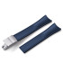 KronoKeeper curved adjustable Rubber Strap with deployant clasp-Navy blue