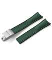 KronoKeeper curved adjustable Rubber Strap with deployant clasp - Green