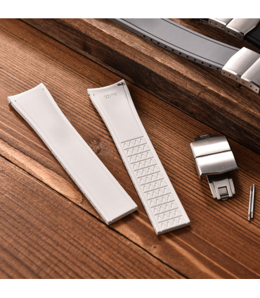 KronoKeeper curved adjustable Rubber Strap with deployant clasp - Green