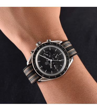 KronoKeeper ribbed nato strap with deployant buckle - navy Blue