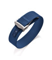 KronoKeeper ribbed nato strap with deployant buckle - navy Blue