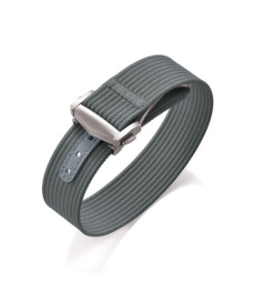 KronoKeeper ribbed nato strap with deployant buckle - Grey