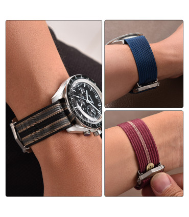 KronoKeeper ribbed nato strap with deployant buckle - Grey