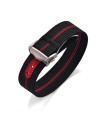 KronoKeeper ribbed nato strap with deployant buckle - Black/Red