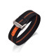KronoKeeper ribbed nato strap with deployant buckle - Black/Orange