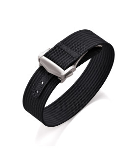 KronoKeeper ribbed nato strap with deployant buckle - Black