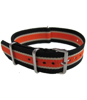 NATO strap Black/orange/White