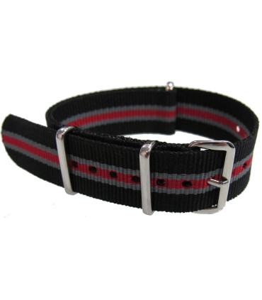 Watch NATO strap black/red/grey