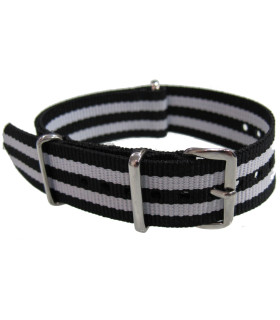NATO Strap Black/White