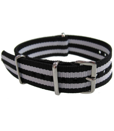 NATO Strap Black/White