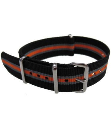 NATO strap Black/Grey/Orange
