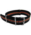 NATO watch strap Black/Grey/Orange