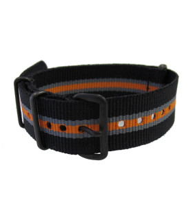 NATO strap Black/Grey/Orange PVD