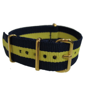 NATO strap Blue/Yellow Gold