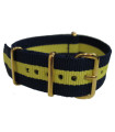 NATO strap Blue/Yellow Gold