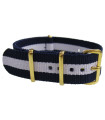 NATO strap Blue/White Gold