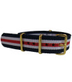 NATO strap Blue/White/Red Gold
