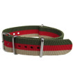 NATO watch strap Sand/Red/Green