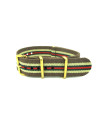 NATO strap Khaki/White/Green/Red Gold