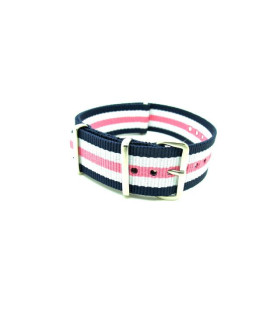 NATO strap Navy/White/Pink