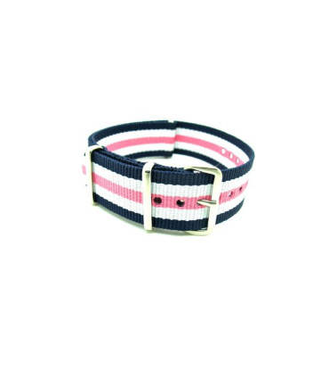NATO strap Navy/White/Pink