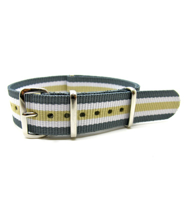NATO Strap Grey/White/Sand