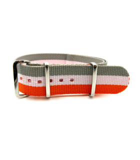 NATO strap Grey/White/Orange