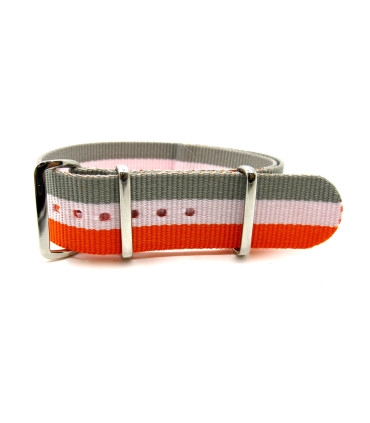 NATO strap Grey/White/Orange