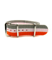 NATO watch strap Grey/White/Orange