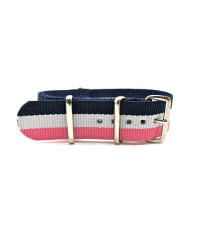NATO strap Navy/White/Pink