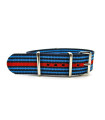 NATO watch strap Navy /Light Blue/Red "Martini"