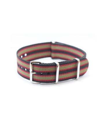 NATO strap Black/Red/Khaki
