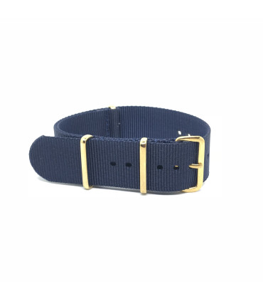 NATO watch strap Dark Blue Gold