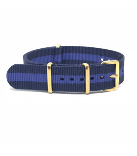 NATO watch strap Blue/Purple Gold
