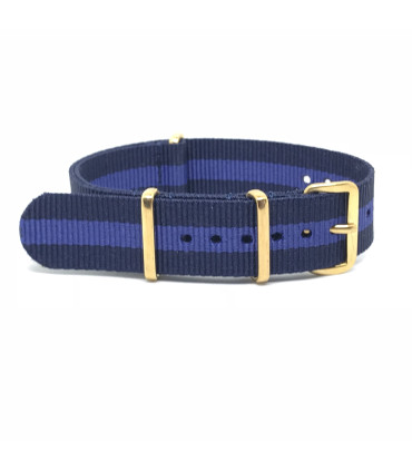 NATO watch strap Blue/Purple Gold