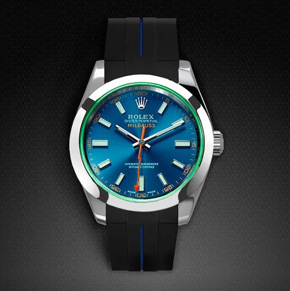 RubberB M103CD Black/ Blue Strap - detail