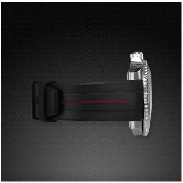 RubberB M106CD Black/Red with buckle Strap - detail