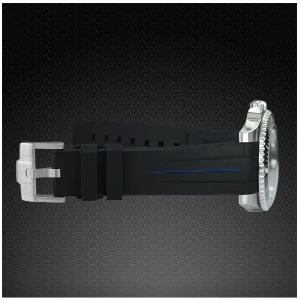 RubberB M106CD Black/blue with buckle Strap - detail
