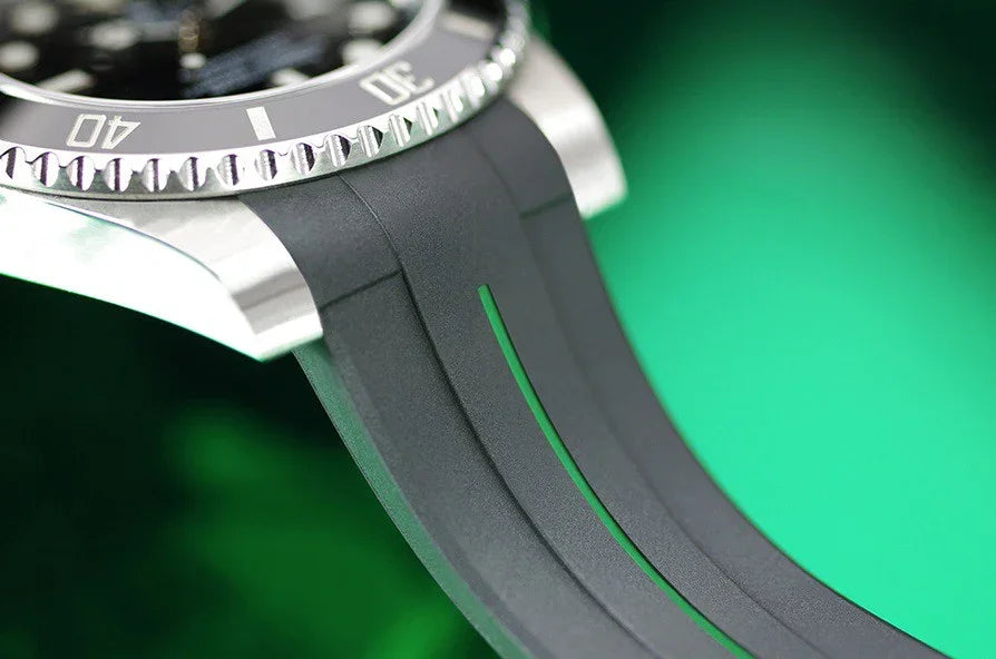 RubberB M106CD Black/Green with buckle Strap - view 4