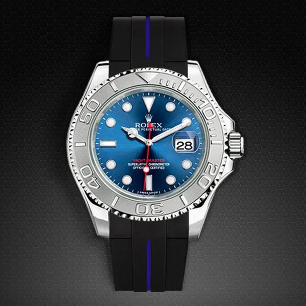 RubberB M106 Black/Blue with buckle Strap - view 3