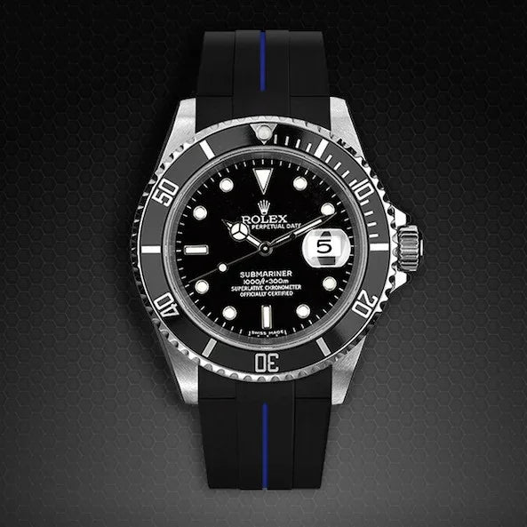 RubberB M106 Black/Blue with buckle Strap - view 4