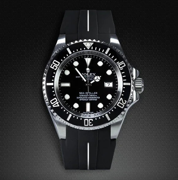 RubberB M107 Black/White with buckle Strap - view 3