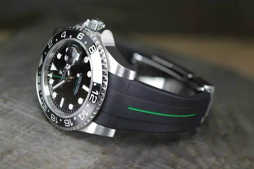 RubberB M107 Black /Green with buckle Strap - view 3