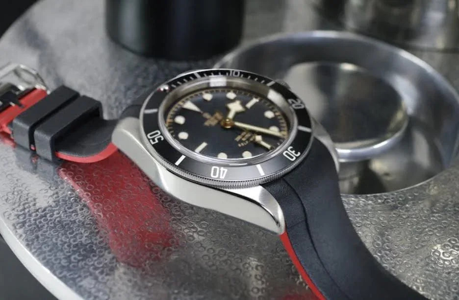 RubberB T800 for Tudor Black/Red Strap - view 3