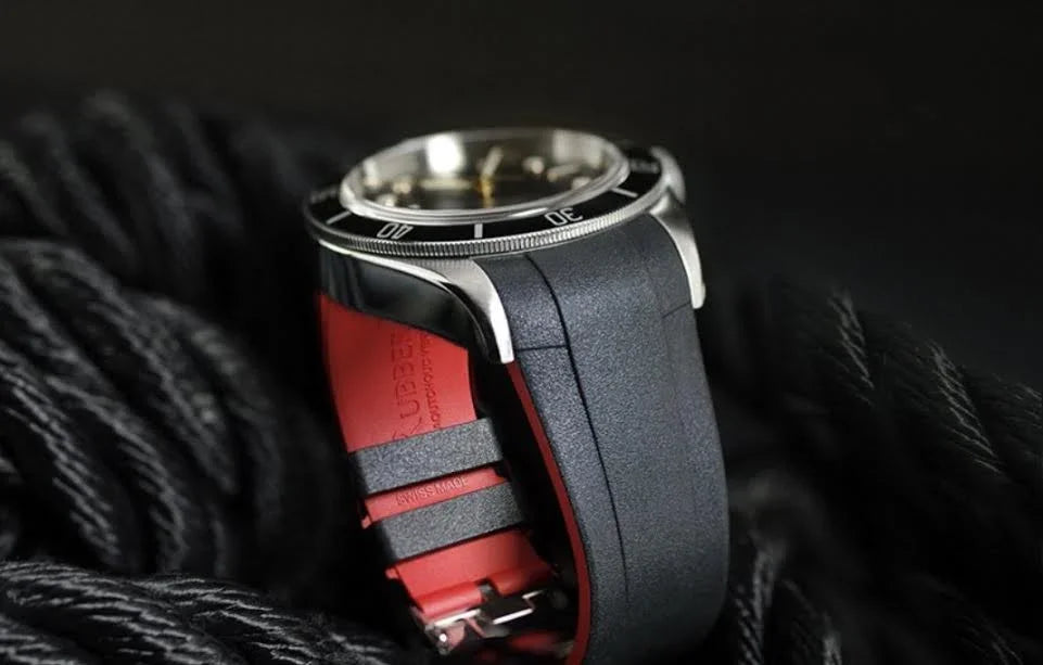 RubberB T800 for Tudor Black/Red Strap - view 4