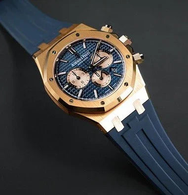 RubberB APC41 Navy Blue for Audemars Piguet On Strap 41mm Strap - detail